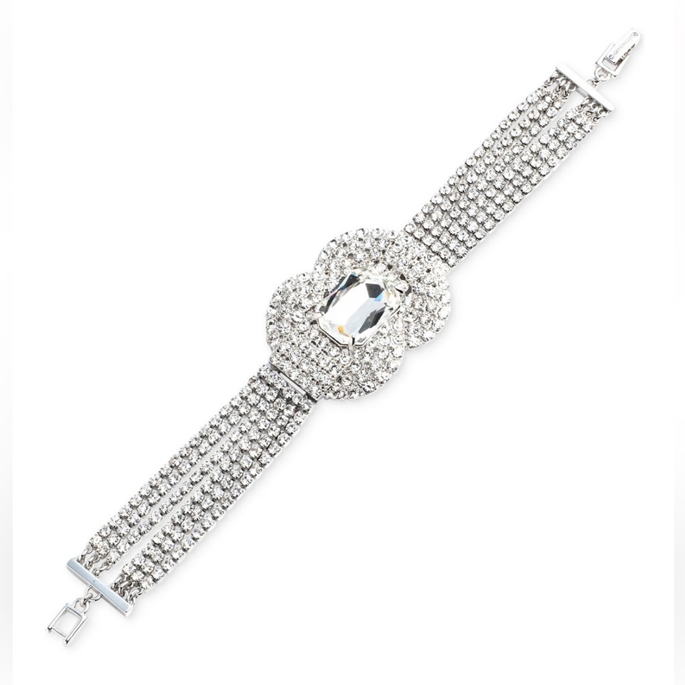 GIVENCHY Crystal Multi-Row Statement Flex Bracelet
